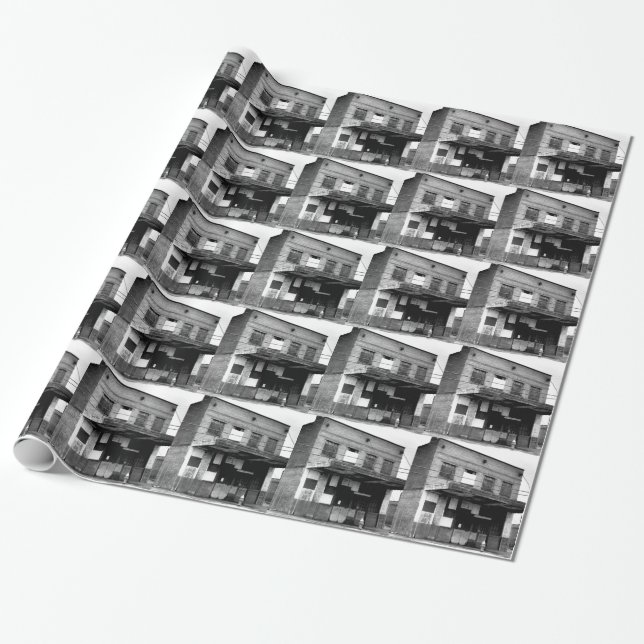 Gammal övergiven byggnad presentpapper (Utrullad)