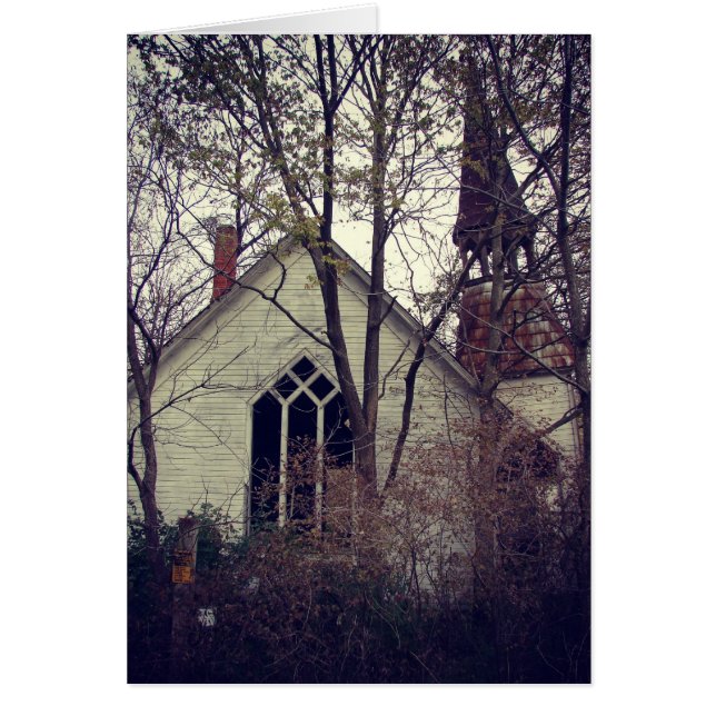 Gammal övergiven kyrka hälsningskort (Framsidan)