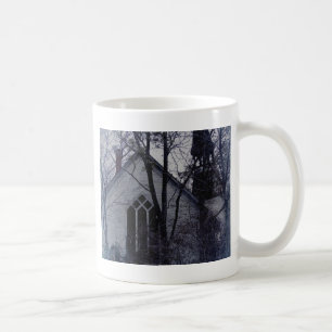 Gammal övergiven kyrka kaffemugg