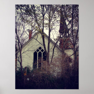 Gammal övergiven kyrka poster