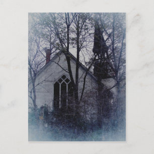 Gammal övergiven kyrka vykort