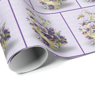 gammal pansy basket på eyelet presentpapper