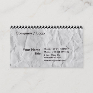 gammal papper anteckningsbok med spiral visitkort