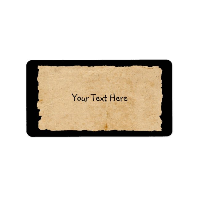 Gammal Papper på svart Adressetikett (Framsidan)