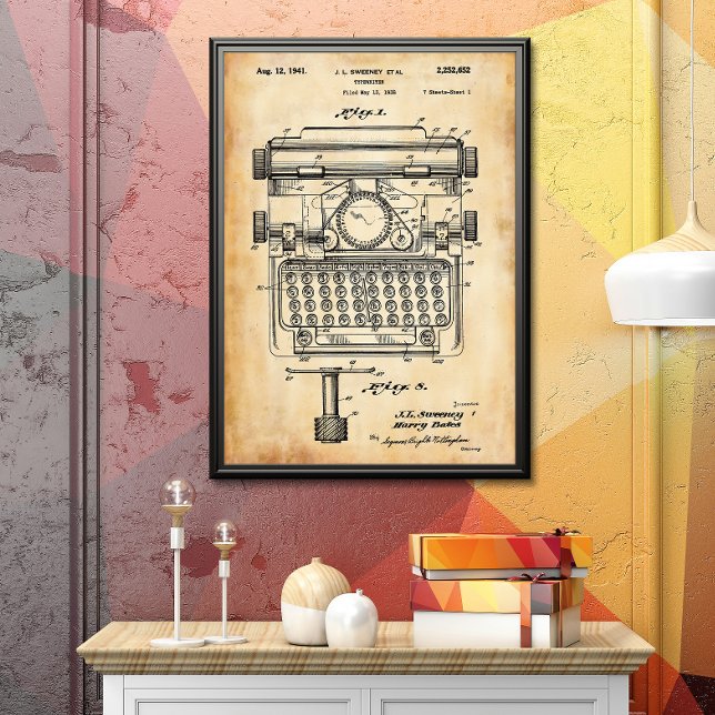 Gammal Papper | Typewriter-patent Poster (Skapare uppladdad)