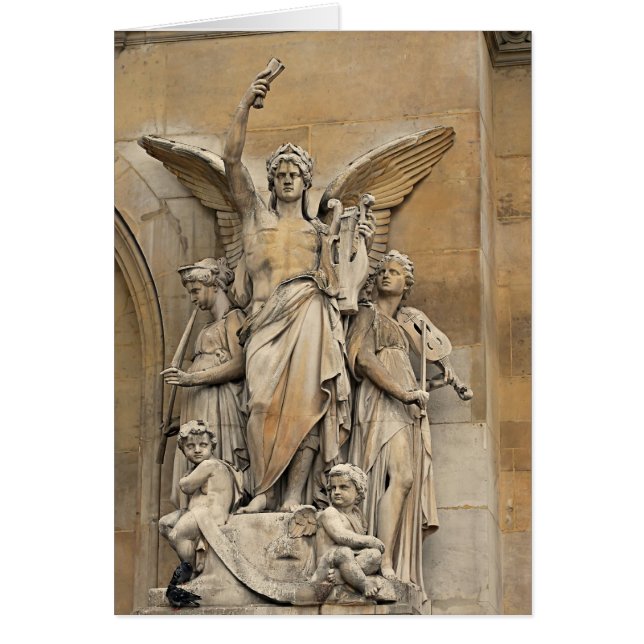 Gammal Paris opera Statues-1 Hälsningskort (Framsidan)