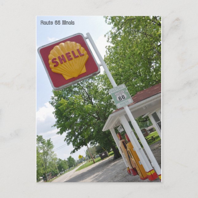 Gammal Petrol Station Route 66 Vykort (Framsida)