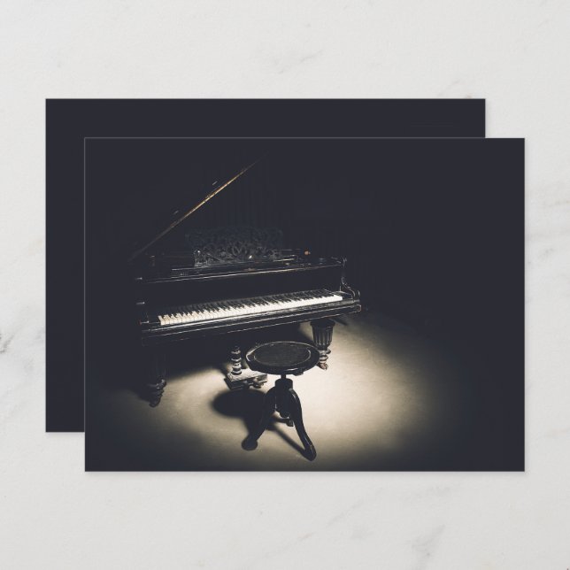 Gammal piano vykort (Fram/baksida)