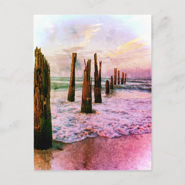 Gammal pier Ocean-vy Vykort (Framsida)