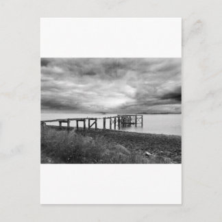 Gammal pier vid Aberdour Silver Sand Beach, Skottl Vykort