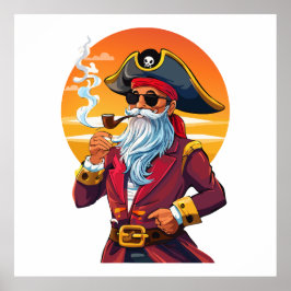 Gammal piratkapten poster