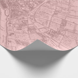 Gammal plan Paris Mauve Lilac Rosa Royal Mapa Presentpapper