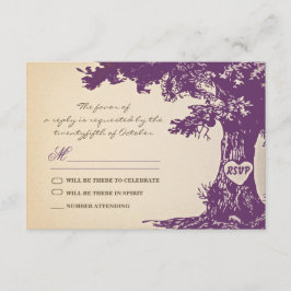 gammal plommonträd vintage bröllop rsvp design OSA kort