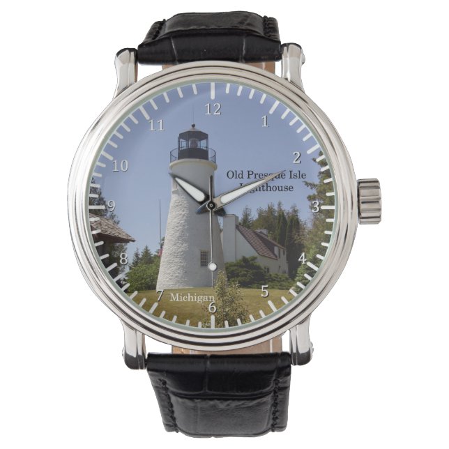Gammal presque Isle Lighthouse-klocka Armbandsur (Framsida)