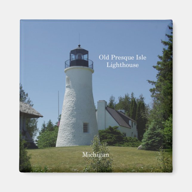 Gammal Presque Isle Lighthouse-magnet Magnet (Framsidan)