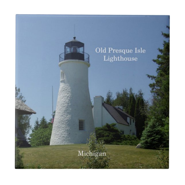 Gammal presque Isle Lighthouse-panel Kakelplatta (Framsidan)