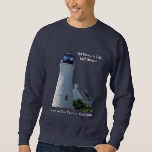 Gammal Presque Isle Lighthouse skjorta mörk Lång Ärmad Tröja