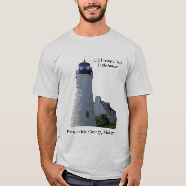 Gammal Presque Isle Lighthouse-skjortljus T Shirt (Framsida)