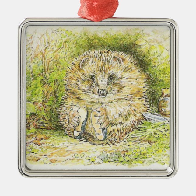 Gammal Prickly Pin (Hedgehog) (av Beatrix-Potterna Julgransprydnad Metall (Framsidan)