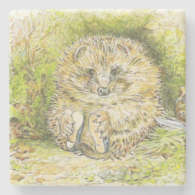 Gammal Prickly Pin (Hedgehog) (av Beatrix-Potterna Stenunderlägg (Framsidan)