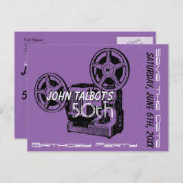 Gammal projektor 50-årsfest Spara datumet Meddelande Vykort