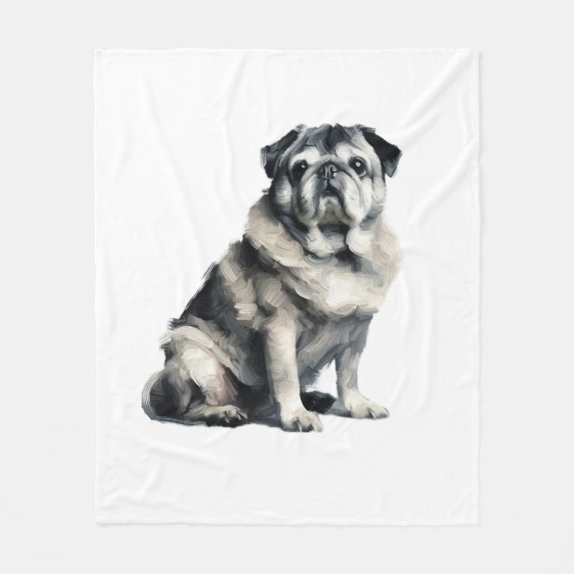 Gammal pug fleecefilt (Framsidan)