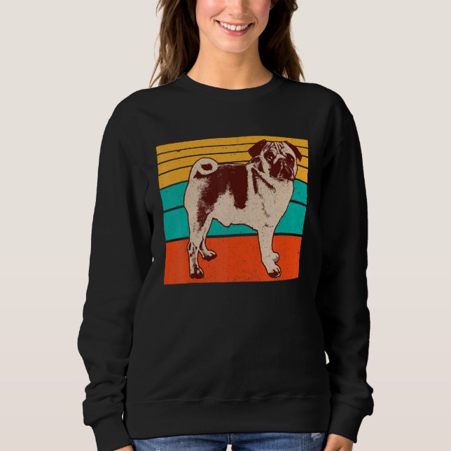 Gammal Pug Mops Carlin Hundras T Shirt (Framsida)
