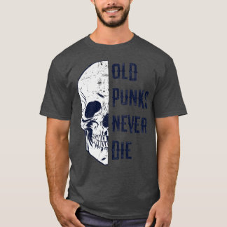 Gammal punkters Skulldesigna aldrig Skalstreck 2 T Shirt