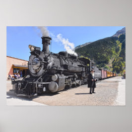 Gammal regelbunden vid Silverton, Colorado, järnvä Poster