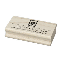 Gammal rektangelisk Dubbla: kinesiska Bröllop Stämpel