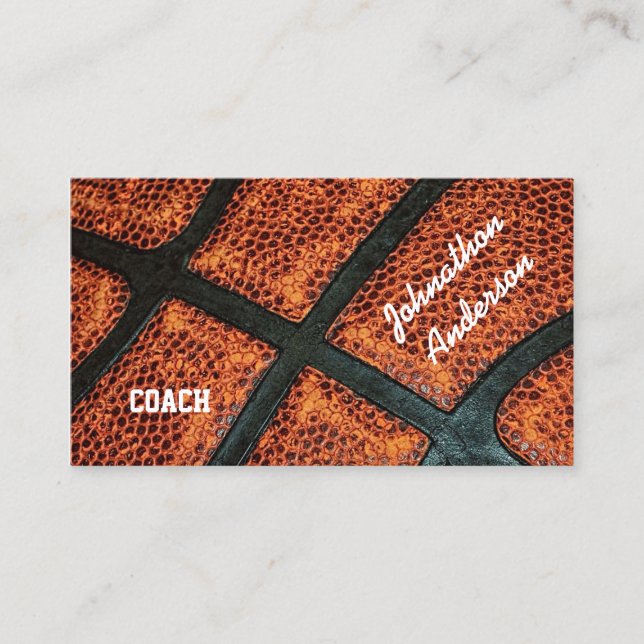 Gammal Retro Basketball Autograferad coach Visitkort (Framsida)