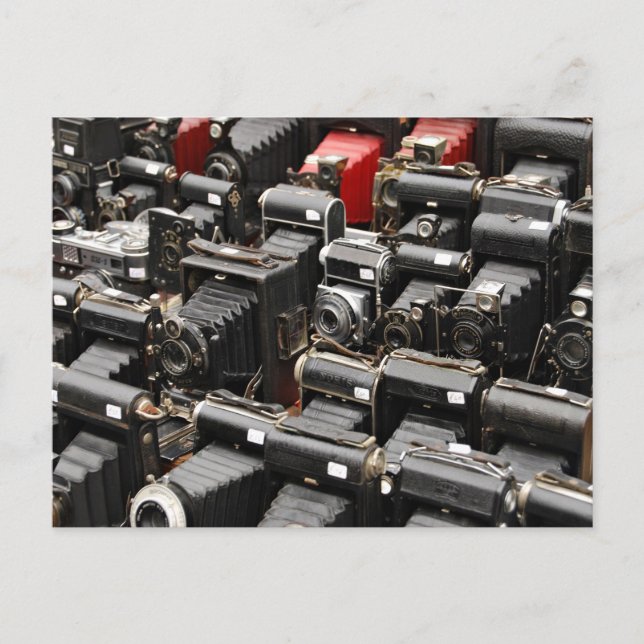 gammal retrokamera i slutet vykort (Framsida)