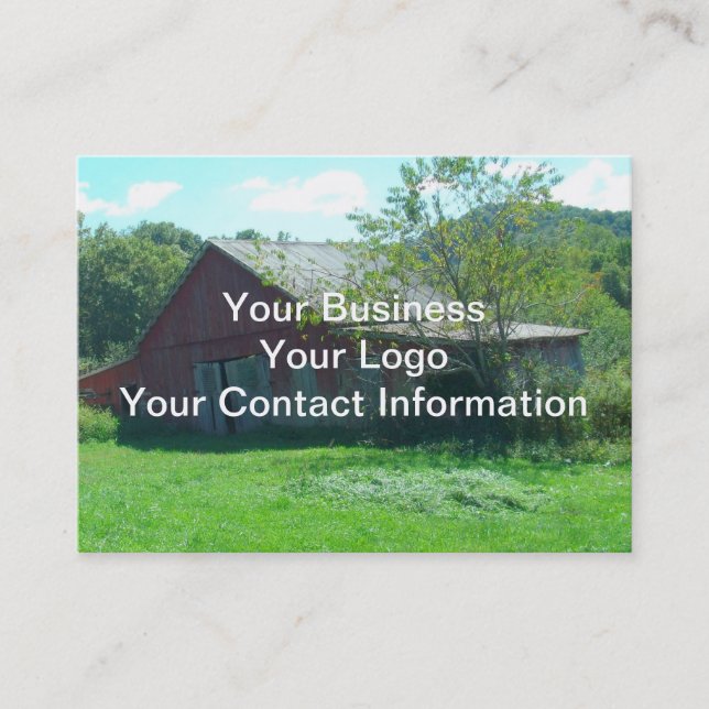 Gammal riden ut ladugård visitkort (Framsida)