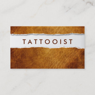 Gammal riven sönder papper tatueringkonstvisitkor visitkort