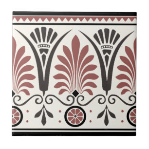 Gammal Ro Dresser Minton Palmette Gräns Repro Kakelplatta