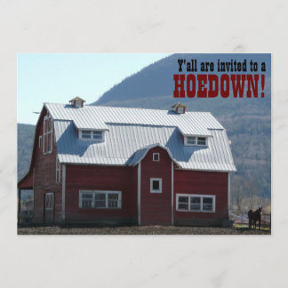 Gammal röd Barn Land Stil Hoedown Barn Raising Inbjudningar