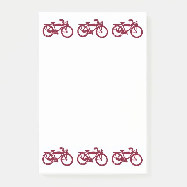 Gammal röd cykel som Posta-det noterar Post-it Block (Framsida)