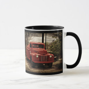 Gammal röd Firetruckkaffemugg Mugg