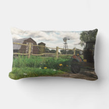 Gammal röd ladugård och rostig