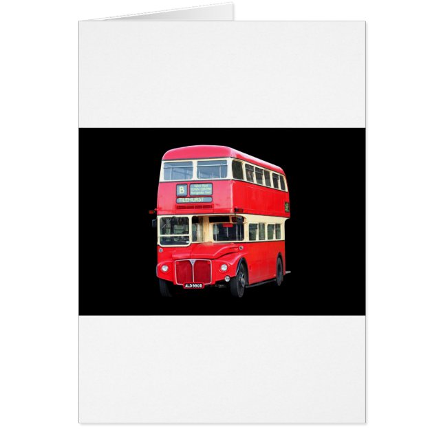 Gammal röd London buss från omkring 1950 Hälsningskort (Framsidan)