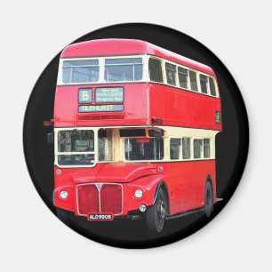 Gammal röd London buss från omkring 1950 Magnet