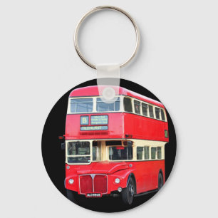 Gammal röd London buss från omkring 1950 Nyckelring