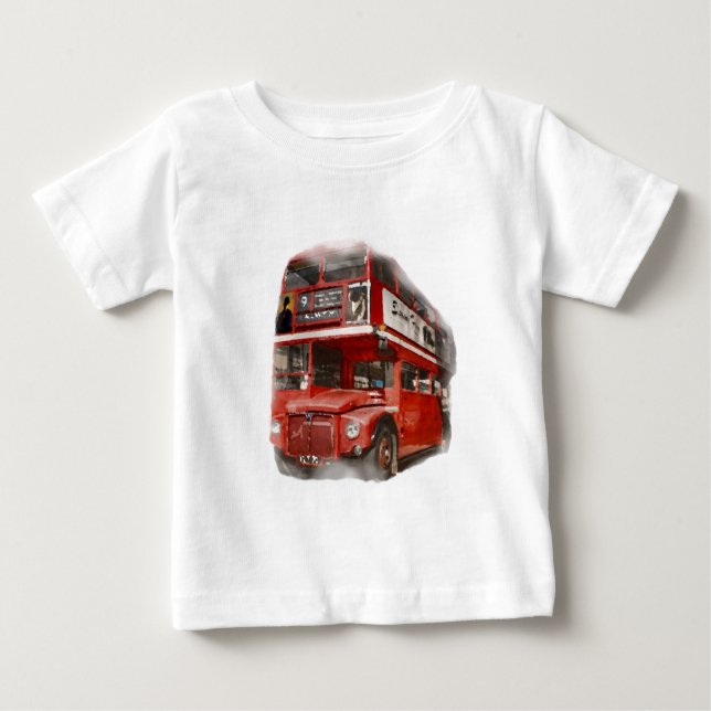 Gammal röd Londonbuss T Shirt (Framsida)