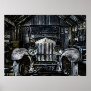 Gammal Rolls Royce affisch