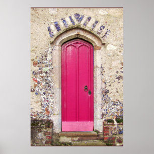Gammal rosa dörr poster
