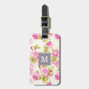 Gammal rosa Monogram L märkre för beställnings- Bagagebricka
