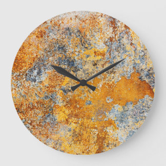 Gammal rost struktur, grym metallisk bakgrund. stor klocka