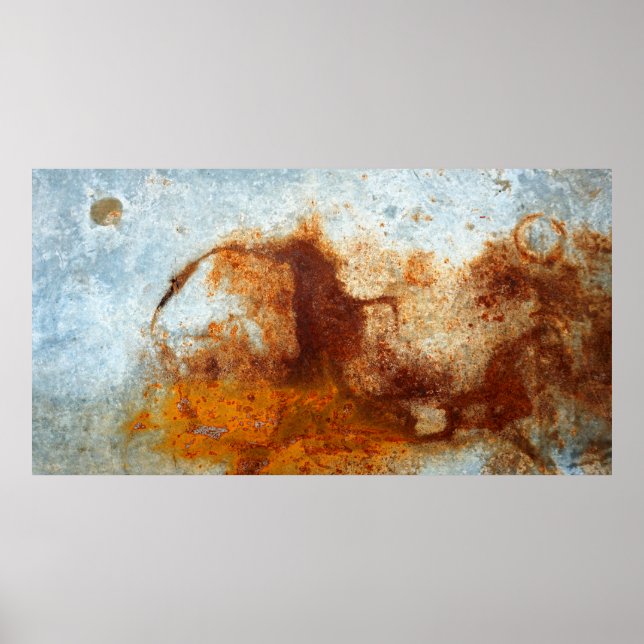 Gammal, rostfri stålplatta, gammal zinkplatta stru poster (Framsidan)