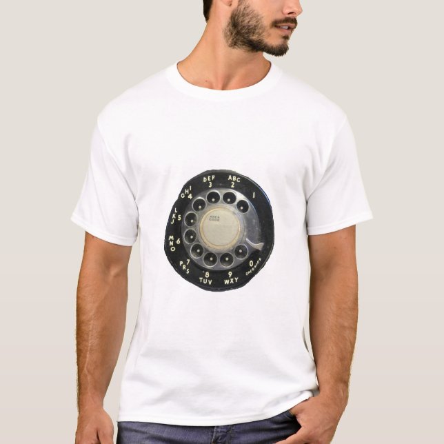 Gammal roterande Mobil uppringning T Shirt (Framsida)