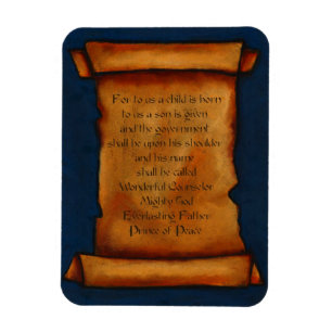 Gammal rulla: Scripture bibelVerse: Isaiah Magnet